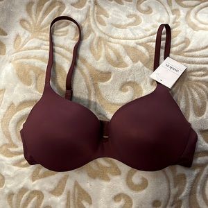 Size 32B Purple Red Lightly Lined, Demi Coverage, Underwire Bra